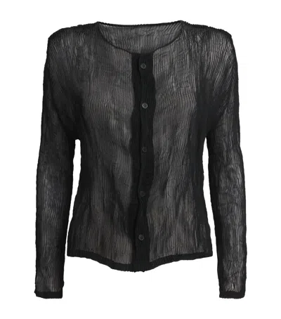 Issey Miyake Chiffon Twist Cardigan In Black