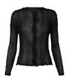 Issey Miyake Chiffon Cardigan In Black