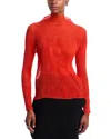 Issey Miyake Chiffon Twist Plisse Top In Red
