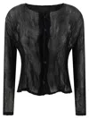 Issey Miyake Chiffon Twist Shirt And Blouse Black In Animal Print