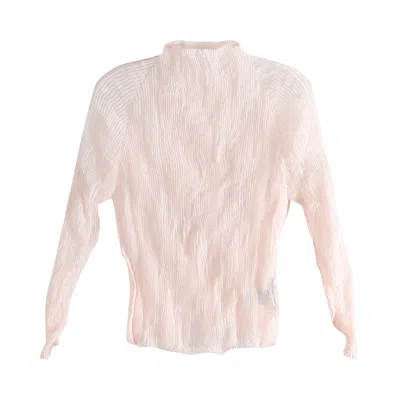 Pre-owned Issey Miyake Chiffon Twist Shirt 'light Pink' | Women's Size 2