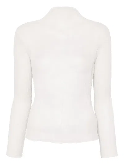 Issey Miyake Chiffon Twist Top In White