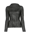 Issey Miyake Chiffon Twist Top In Black