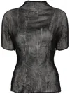 Issey Miyake Chiffon Twist Top In Black