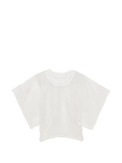Issey Miyake Cialda Open-knit Short-sleeve Linen T-shirt In White