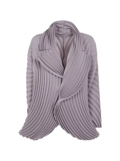 Issey Miyake Circle Pleated Jacket In Purple