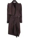 Issey Miyake Enclothe Oversized Washi Wool Trench Coat In Black
