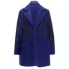 Issey Miyake Cobalt Taffeta Tweed Multi-texture Jacket Coat In Blue