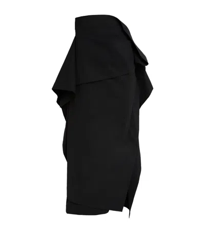 Issey Miyake Collapsing Sculpture Maxi Skirt In Blue