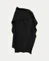 Issey Miyake Collapsing Sculpture Sheath Maxi Skirt In Black