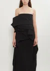 Issey Miyake Over The Body Draped Wool Midi Dress In Black
