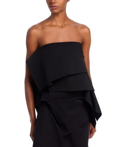 Issey Miyake Collapsing Sculpture Strapless Top In Black