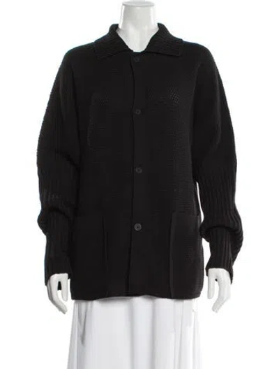Pre-owned Issey Miyake Collar Long Sleeve Polo Shirt In Brown