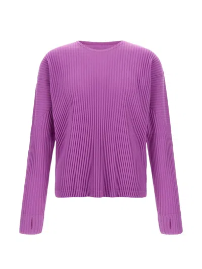 Issey Miyake Color Pleats 1 Pleated Sweater In Purple