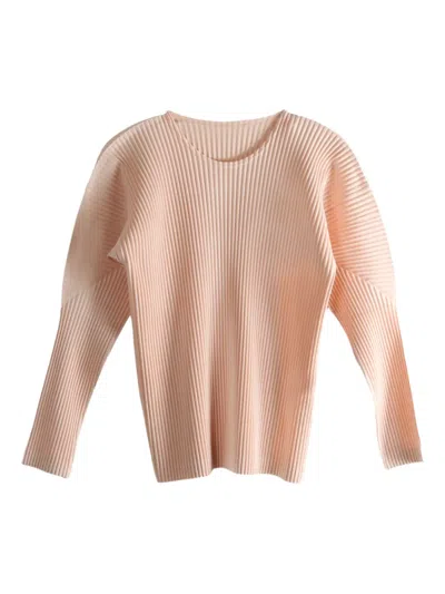Issey Miyake Color Pleats Long-sleeve T-shirt In Neutral