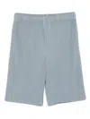 Issey Miyake Ns Gray Blue Pleats Regular-fit Knitted Shorts
