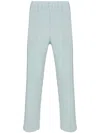 Issey Miyake Color Pleats Straight-leg Trousers In Blue