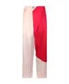 Issey Miyake Colour-block Cropped Trousers In Red