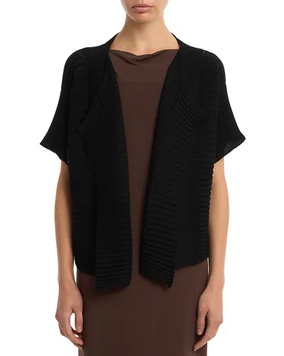 Issey Miyake Column Knit Cardigan In Black