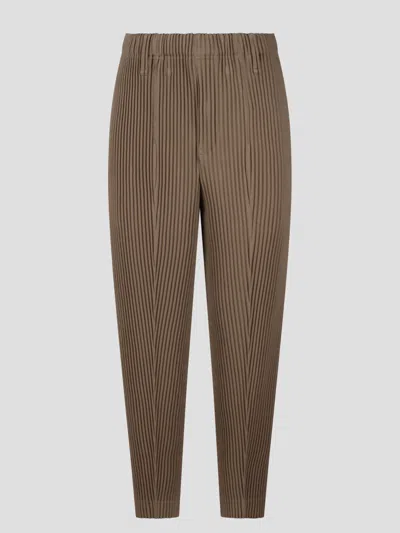 Issey Miyake Khaki Compleat Trousers In 17-bronze Gray