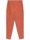 Issey Miyake Pleated Straight Trousers In Orange