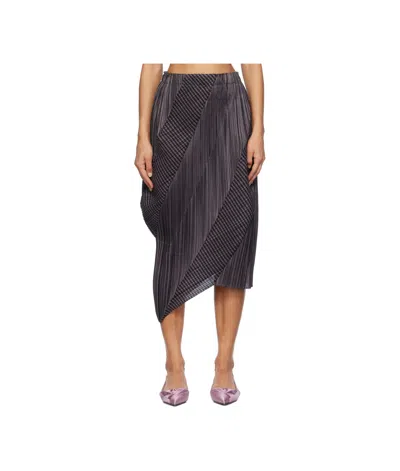 Issey Miyake Cosmic Rays Midi Skirt In Black