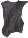 Issey Miyake Asymmetric Kombu Top In Black