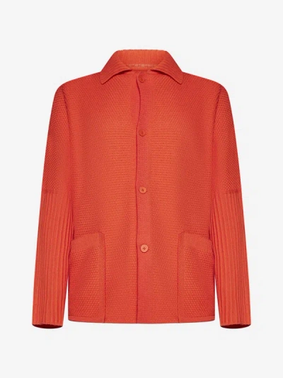 Issey Miyake Orange Rustic Shirt In Powerful Orange