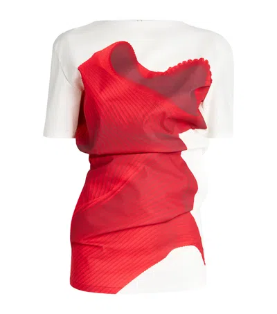 ISSEY MIYAKE COTTON-BLEND KNIT AS REPRESENTED TOP