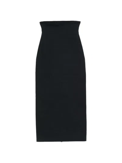 Issey Miyake Cotton Blend Midi Skirt In Blue