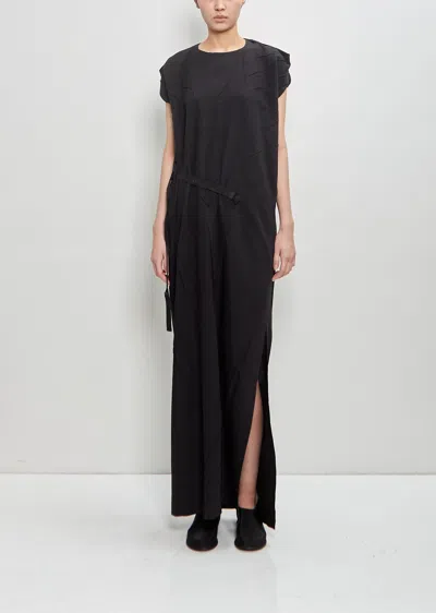 Issey Miyake Cotton Blend Pressed Form Dress In Black