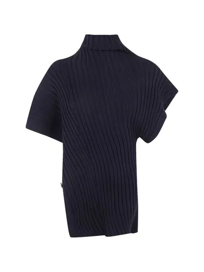 Issey Miyake Cotton Cashmere Knit Top In Black