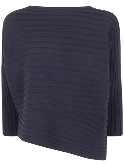 Issey Miyake Cotton Cashmere Knit Top Clothing In Blue
