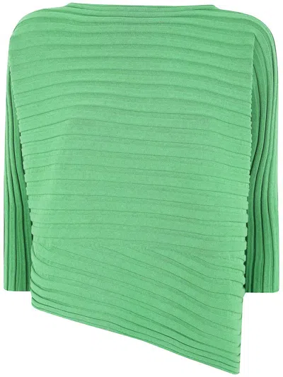 Issey Miyake Cotton Cashmere Knit Top Clothing In Green
