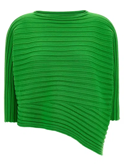 Issey Miyake Cotton Cashmere Knit Top In Green