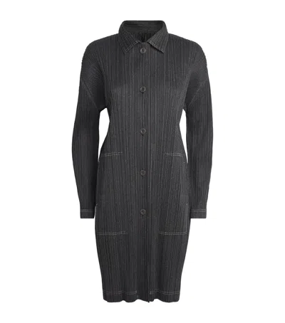 Issey Miyake Cotton Denim Midi Dress In Black