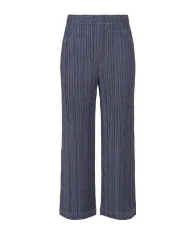 Issey Miyake Cotton Denim  Trousers In Purple