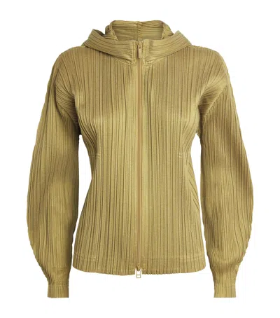 Issey Miyake Cotton Denim Zip-up Jacket In Yellow