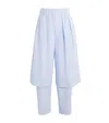 Issey Miyake Cotton-linen Paper-esque U Trousers In Blue