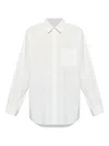 Issey Miyake Shirt With Spread Collar And Chest Patch Pocket In White