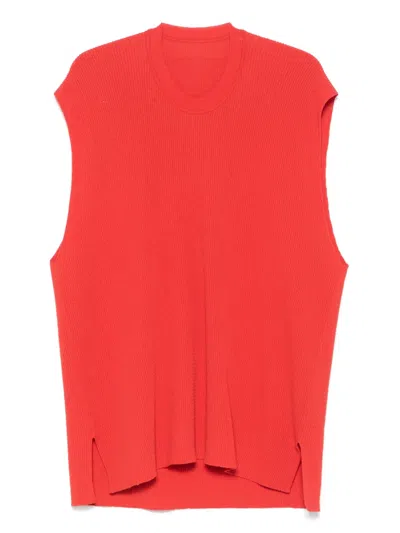 Issey Miyake Cotton Vest In Red