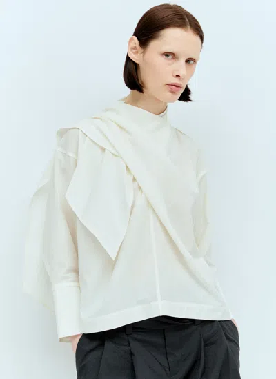 Issey Miyake Cotton Voile Shirt In White
