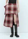 Issey Miyake Wool-cotton Reversible Midi Skirt In Red