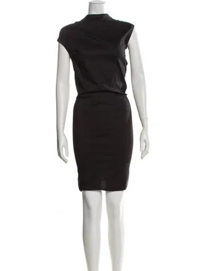 Pre-owned Issey Miyake Cowl Neck Knee-length Dress In Gray