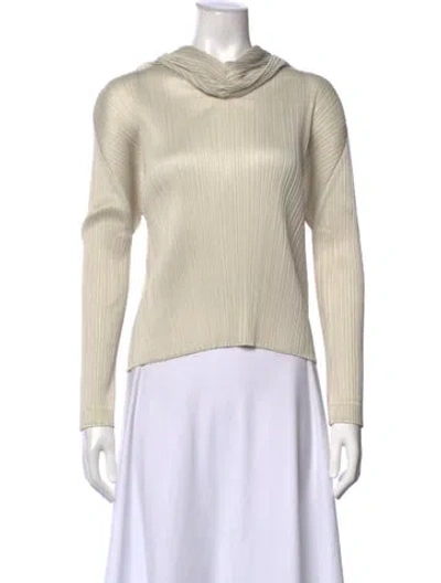 Pre-owned Issey Miyake Cowl Neck Long Sleeve Top In Neutral
