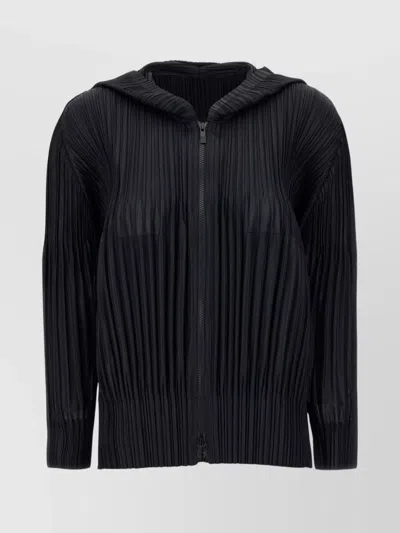 Issey Miyake Cozy Hooded Blouse Long Sleeves In Black
