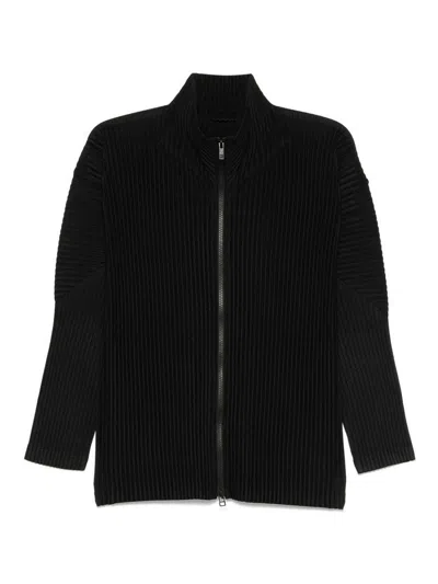 Issey Miyake Basics Zipup Cardigan In Negro