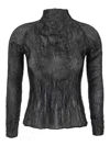 Issey Miyake Black Chiffon Twist-56 Sweater