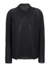 Issey Miyake Pleated Long-sleeved Cardigan In Black
