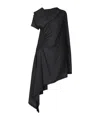 Issey Miyake Crepe Asymmetric Mini Dress In Black
